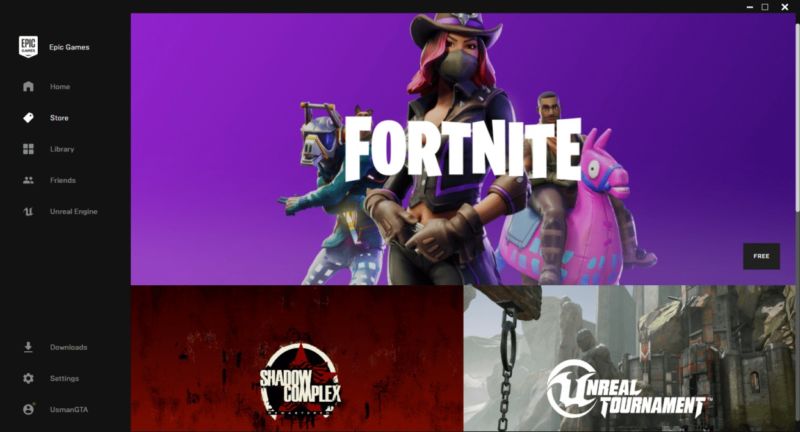 Látható, hogy az Epic Games Store felülete kevésbé zsúfolt