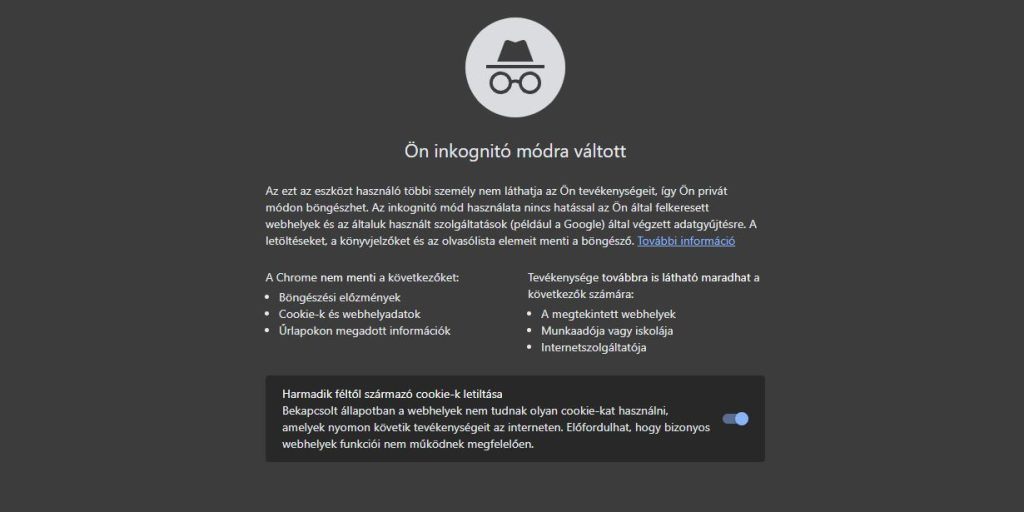 inkognitó mód google törlés
